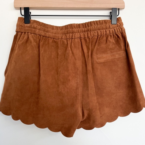 EUC Sezane Cinnamon Brown Suede Shorts Size 38 Small - Picture 2 of 4